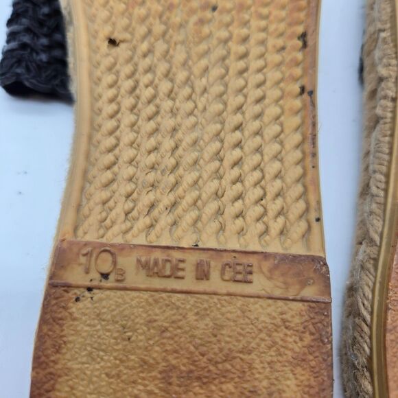 Hype Womens Size 10 Slide Sandals Leather Flat Open Toe Slip On espadrille Black - Picture 8 of 8